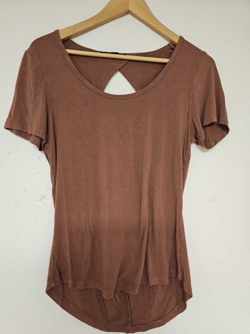 Women's Dark Blush Pink & Print Short-Sleeve Scoop Neck Top with Back Keyhole
